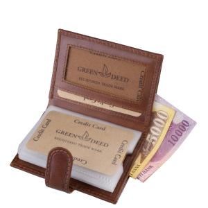 Bőr kártyatartó fényes barna GreenDeed PBH1027/T