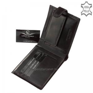 Corvo Bianco természetes fényű bőr pénztárca CCS298 fekete