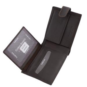 Elegáns férfi pénztárca barna valódi bőr Corvo Bianco SCB09/T