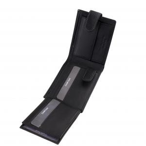 Elegáns férfi pénztárca fekete valódi bőr Corvo Bianco SCB102/T