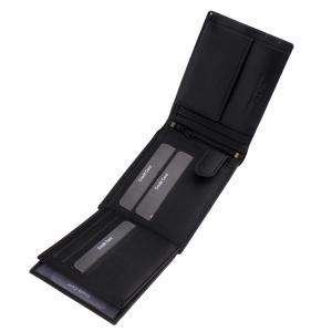 Elegáns férfi pénztárca fekete valódi bőr Corvo Bianco SCB1021