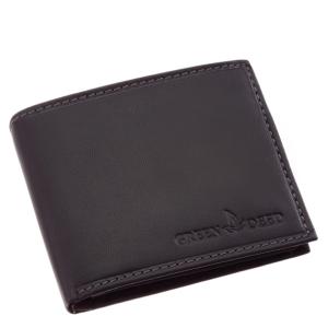 Férfi pénztárca fekete valódi bőr RFID GreenDeed DPB1021