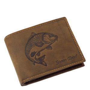 Horgász férfi pénztárca ponty mintával barna GreenDeed  RFID TPO1021