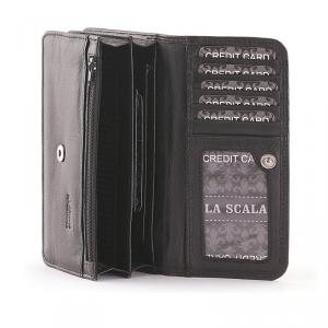 La Scala női bőr pénztárca fekete DN109