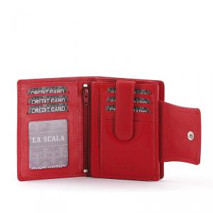 La Scala női pénztárca bőrből piros DN11259