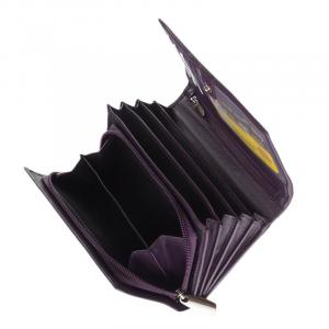 Női pénztárca lila színben valódi bőrből DCO100