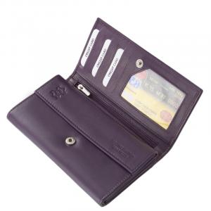 Női pénztárca lila színben valódi bőrből DCO438