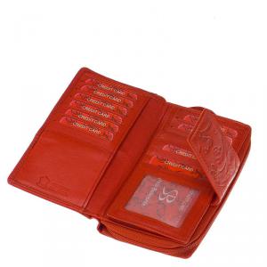 Női pénztárca nyomott mintával NY-14 piros
