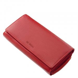 Női pénztárca piros színben valódi bőrből DCO34