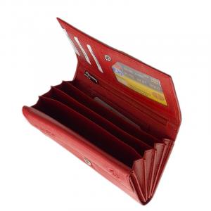 Női pénztárca piros színben valódi bőrből DCO438