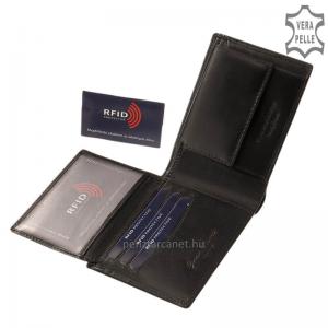 RFID Corvo Bianco Luxury bőr férfi pénztárca RCBS09 fekete