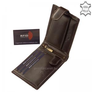 RFID Corvo Bianco természetes fényű bőr pénztárca ERCCS1021/T sötétbarna