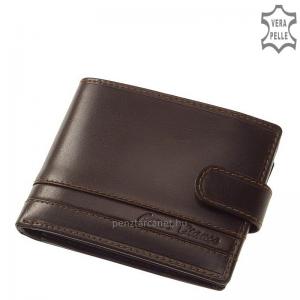 RFID Corvo Bianco természetes fényű bőr pénztárca RCCS1027/T sötétbarna
