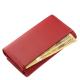 Női pénztárca piros színben valódi bőrből DCO064